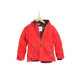 Obermeyer Teen Ski Jacket Red Hooded Full Zip Warm Outerwear Size S 8